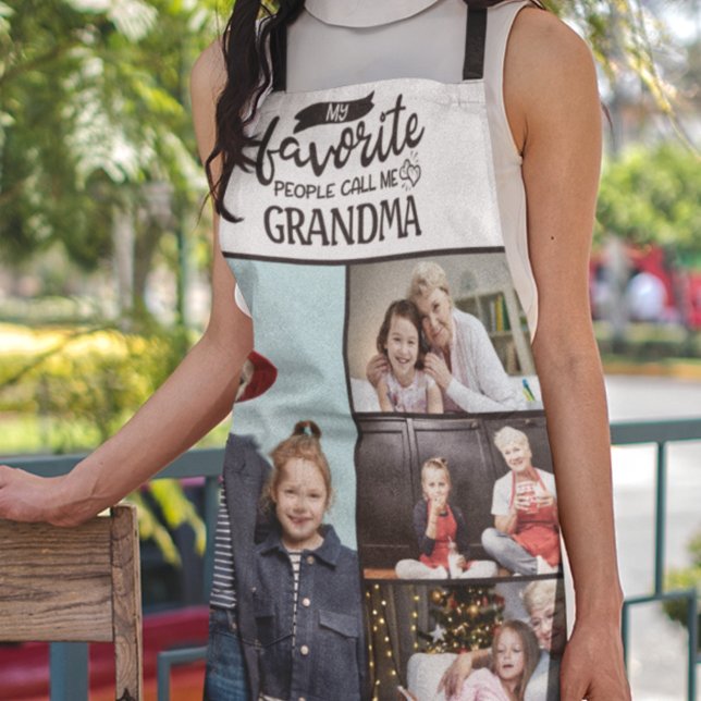 My favourite people call me| 4 family photo collag apron (Creator Uploaded)
