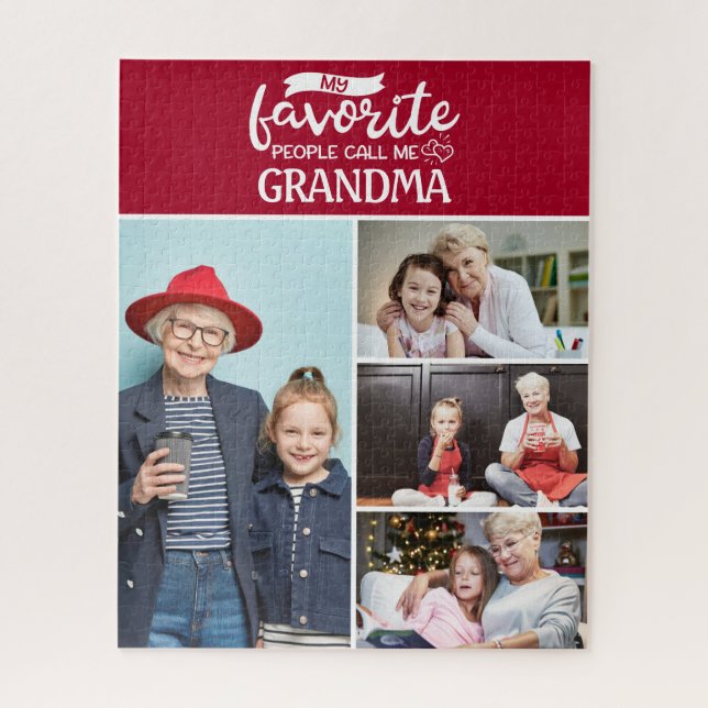 My favourite people call me| 4 family photo collag jigsaw puzzle (Vertical)