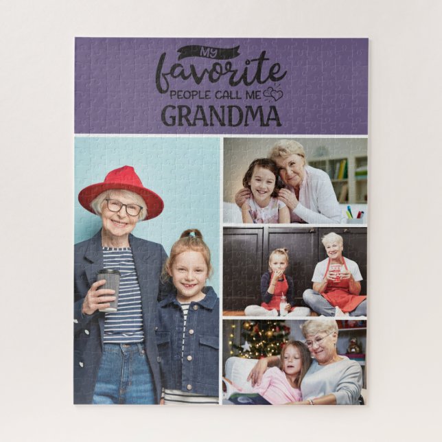 My favourite people call me| 4 family photo collag jigsaw puzzle (Vertical)
