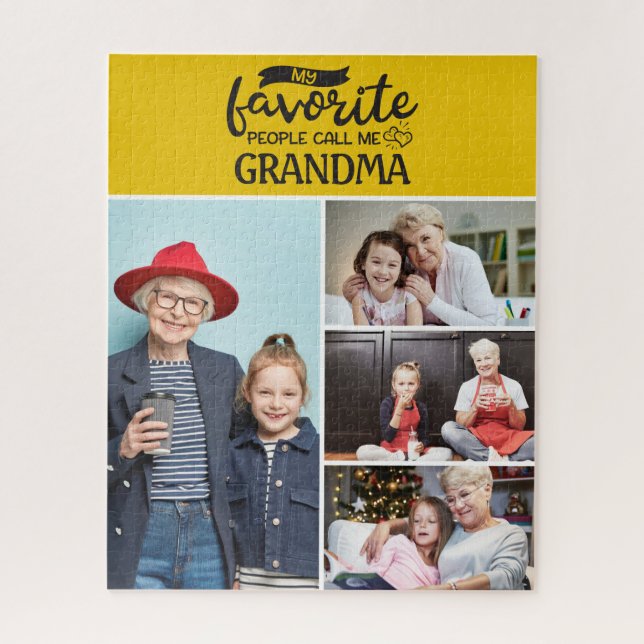 My favourite people call me| 4 family photo collag jigsaw puzzle (Vertical)
