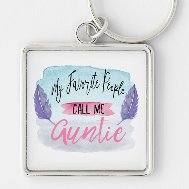 My Favourite People Call Me Auntie Keychain (Front)