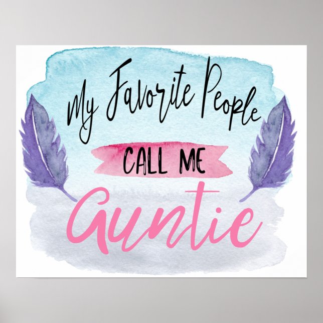 My Favourite People Call Me Auntie Wall Art (Front)