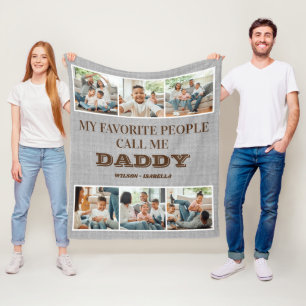 My Favourite People Call Me Daddy Father's Day Fleece Blanket