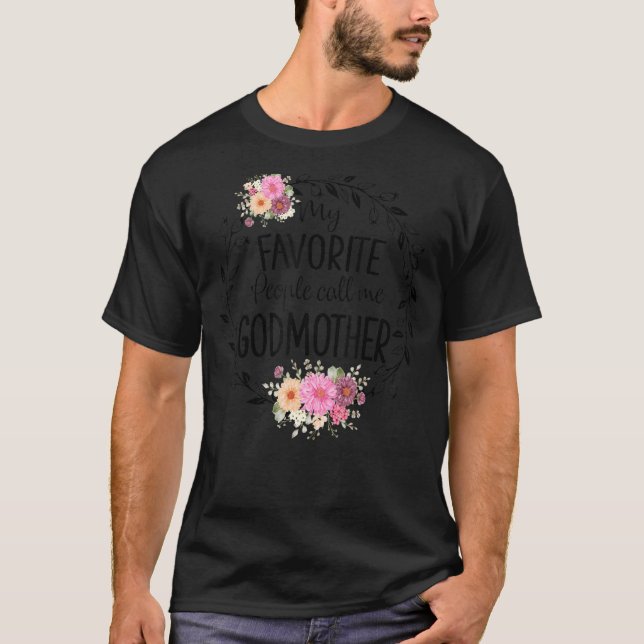 My Favourite People Call Me Godmother Women Flower T-Shirt (Front)