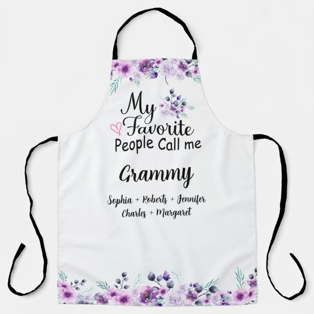 My Favourite People Call Me Grammy | Grandkids Nam Apron (Front)