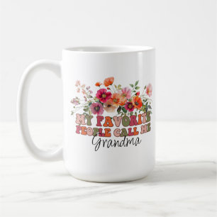 My Favourite People Call Me Grandma Custom Floral Coffee Mug