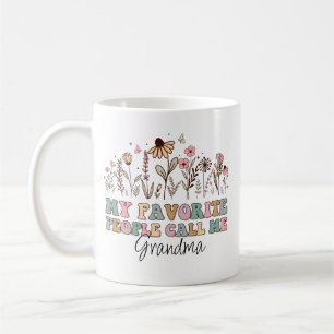 My Favourite People Call Me Grandma Floral Coffee Mug