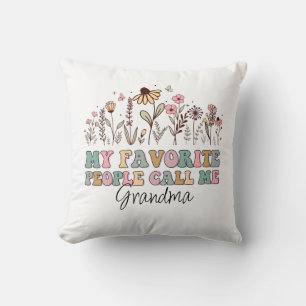 My Favourite People Call Me Grandma Floral Cushion