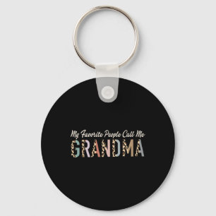 My Favourite People Call Me Grandma Gifts Leopard Key Ring