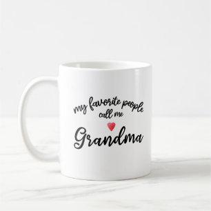 My Favourite People Call Me Grandma Heart Gift Coffee Mug