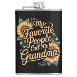 My Favourite People Call Me Grandma Mother's Day Hip Flask