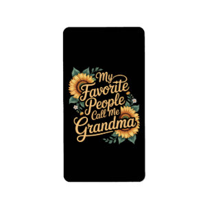 My Favourite People Call Me Grandma Mother's Day Label