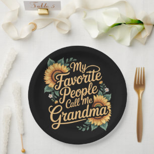 My Favourite People Call Me Grandma Mother's Day Paper Plate