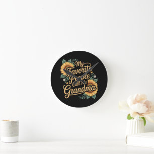 My Favourite People Call Me Grandma Mother's Day Round Clock