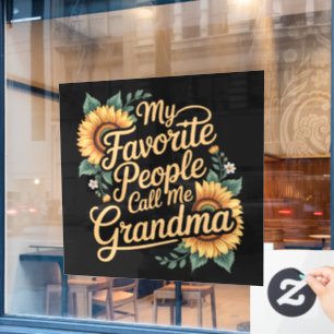 My Favourite People Call Me Grandma Mother's Day Window Cling