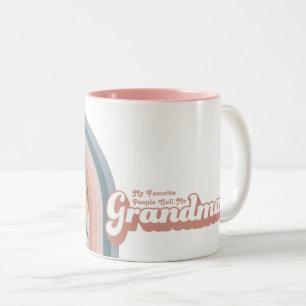My Favourite People Call Me Grandma Rainbow Photo Two-Tone Coffee Mug