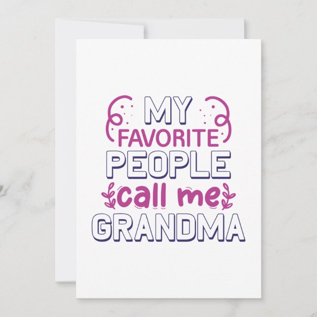 My Favourite People Call Me Grandma Thank You Card (Front)