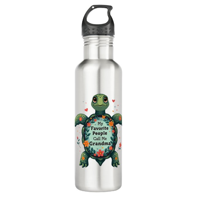 My Favourite People Call Me Grandma Turtle - Grand 710 Ml Water Bottle (Front)