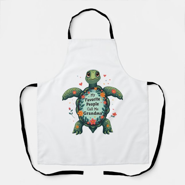 My Favourite People Call Me Grandma Turtle - Grand Apron (Front)