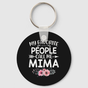 My Favourite People Call Me Mima Cute Pink Floral  Key Ring