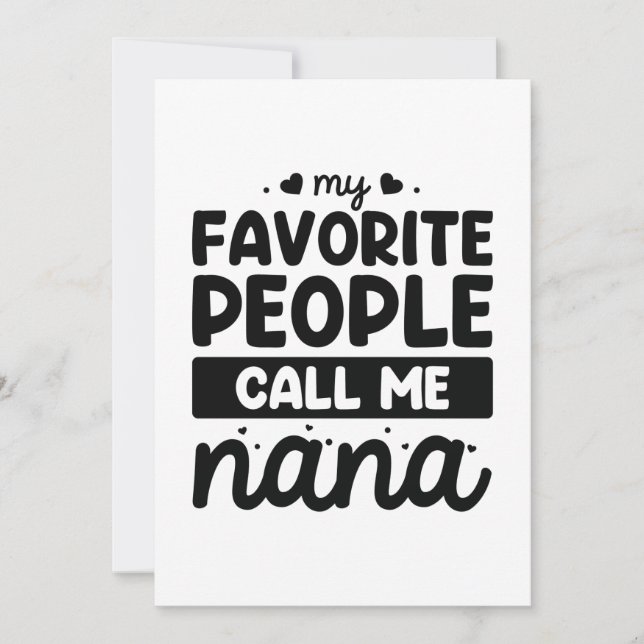 My Favourite People Call Me Nana Thank You Card (Front)