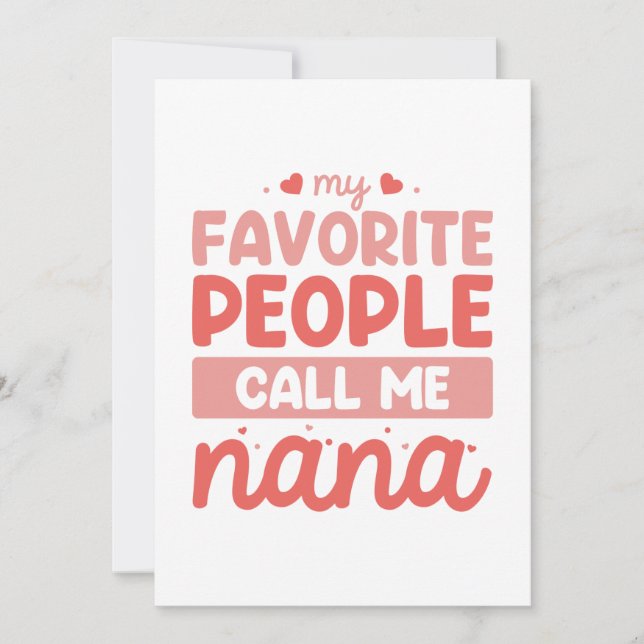 My Favourite People Call Me Nana Thank You Card (Front)