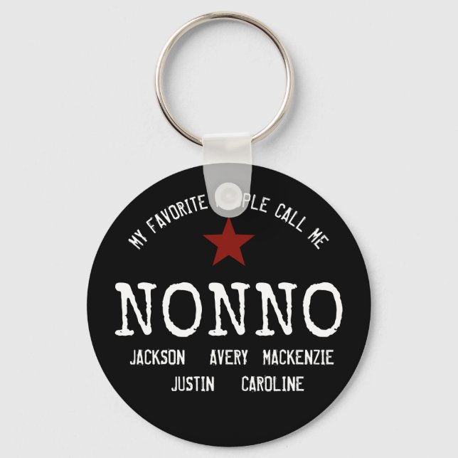 My Favourite People Call Me Nonno Personalised  Key Ring (Front)