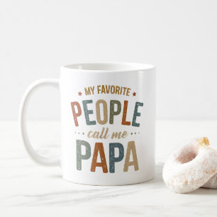 My Favourite People Call Me Papa Retro Vintage Coffee Mug