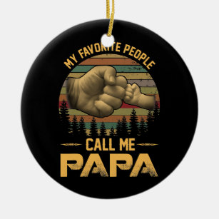 My Favourite People Call Me Papa Vintage Father's Ceramic Tree Decoration