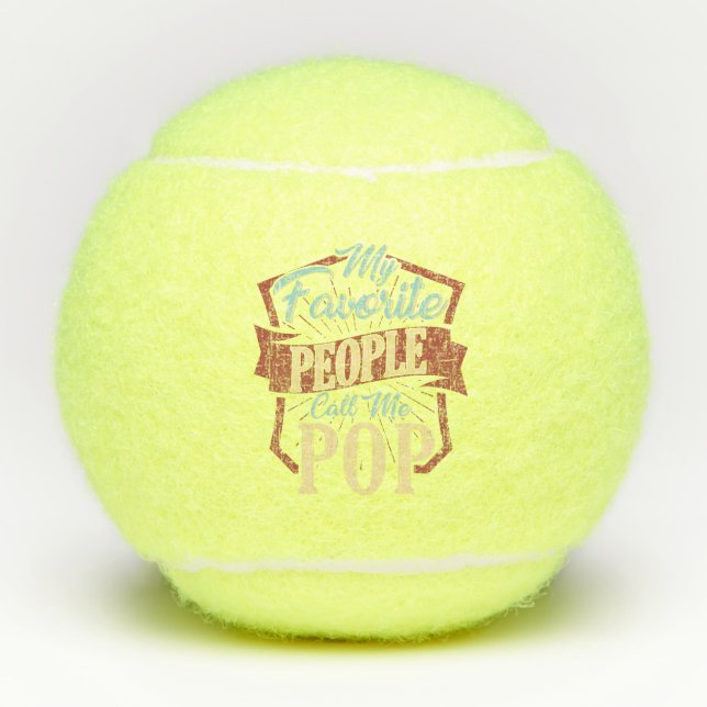 My Favourite People Call Me Pop Fun Dad Tennis Balls (Front)
