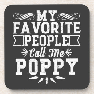 My Favourite People Call Me Poppy Father's Day Gif Coaster