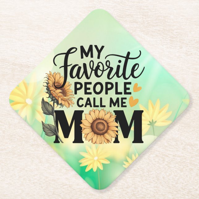 My Favourite People Call Mum-56392 Paper Coaster (Front)