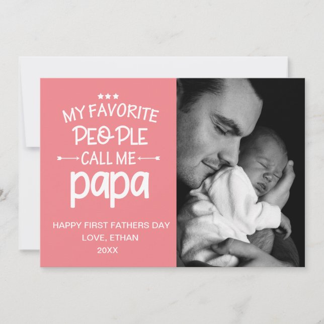 My Favourite People Call Papa- Father's Photo Card (Front)
