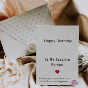 My Favourite Person Birthday Card