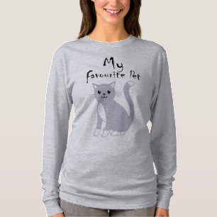 My Favourite Pet Minimalist Cat Line Art T-Shirt