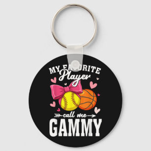 My Favourite Player Call Me Gammy Softball Basball Key Ring
