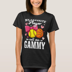 My Favourite Player Call Me Gammy Softball Basball T-Shirt