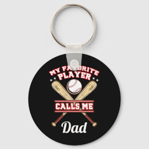 My Favourite Player Calls Me Dad Baseball Key Ring