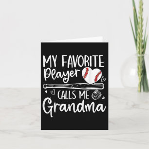 My Favourite Player Calls Me Grandma Baseball Hear Card