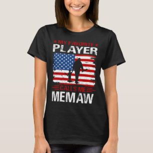 My Favourite Player Calls Me MEMAW Baseball USA Fl T-Shirt