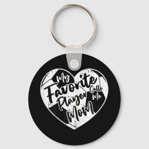 My Favourite Player Calls Me Mum Soccer Heart Key Ring