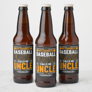 My Favourite Player Calls Me Uncle Beer Bottle Label