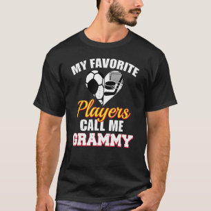 My Favourite Players Call Me Grammy Soccer Hockey  T-Shirt
