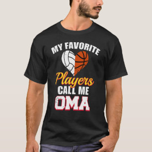 My Favourite Players Call Me Oma Volleyball Basket T-Shirt