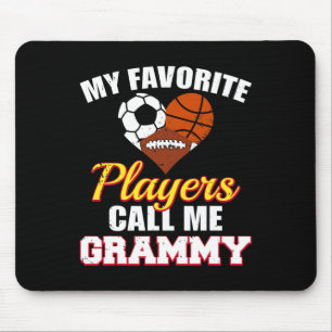 My Favourite Players Soccer Bysketbyll Footbyll Gr Mouse Mat