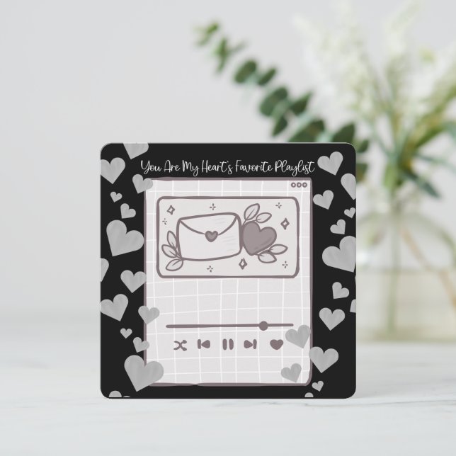 My Favourite Playlist - Valentine's Day Card (Standing Front)