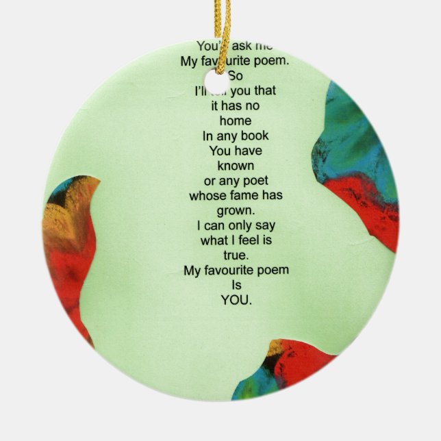 my favourite poem ceramic tree decoration (Front)