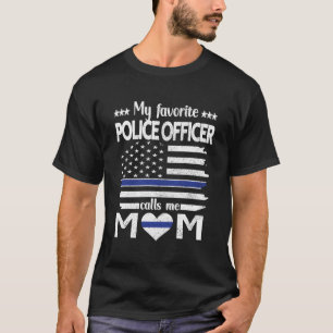 My Favourite Police Officer Calls Me Mum Blue Line T-Shirt