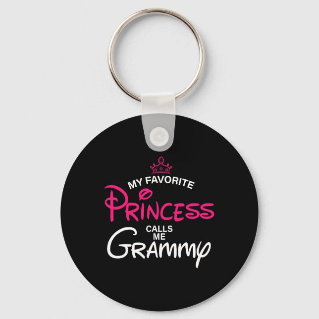 My Favourite Princess Calls Me Grammy Daughter Fat Key Ring (Front)