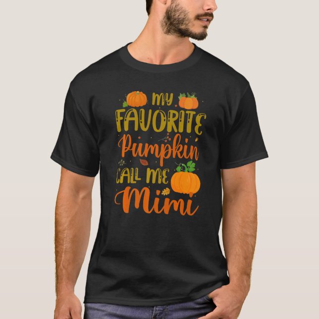 My Favourite Pumpkin Call Me Mimi Pumpkin Spice Fa T-Shirt (Front)